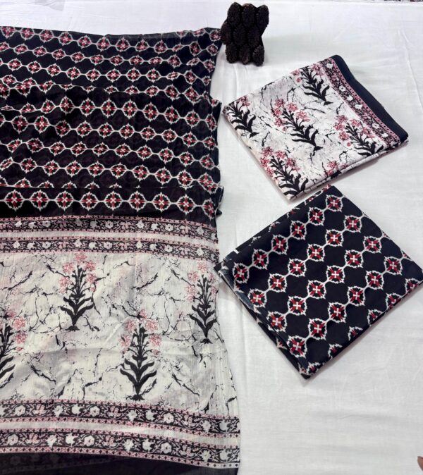 Jaipuri Print Cotton Suit With Cotton Dupatta