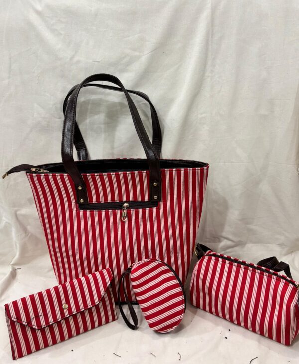 Jaipuri Print Cotton 4 Pcs Bag Set