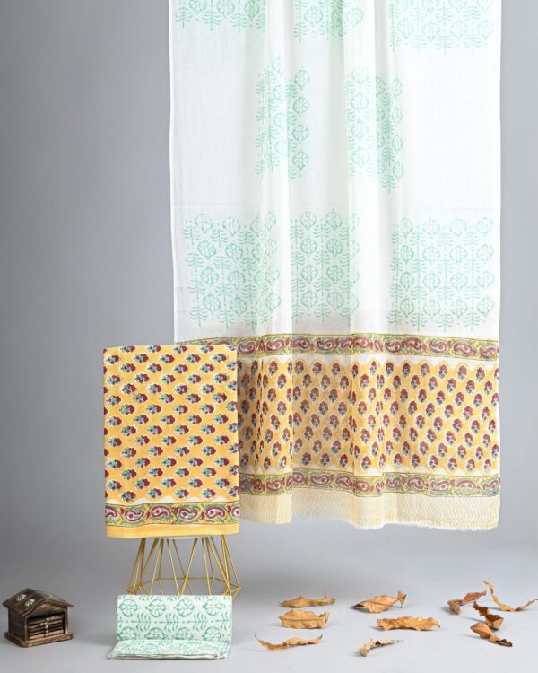 Block Print Cotton Suit With Cotton Dupatta