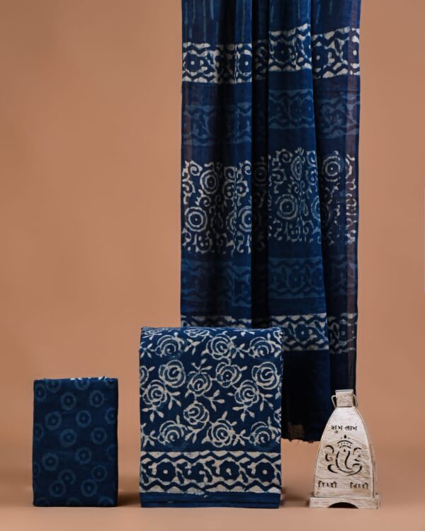 Block Print Cotton Suit With Cotton Dupatta