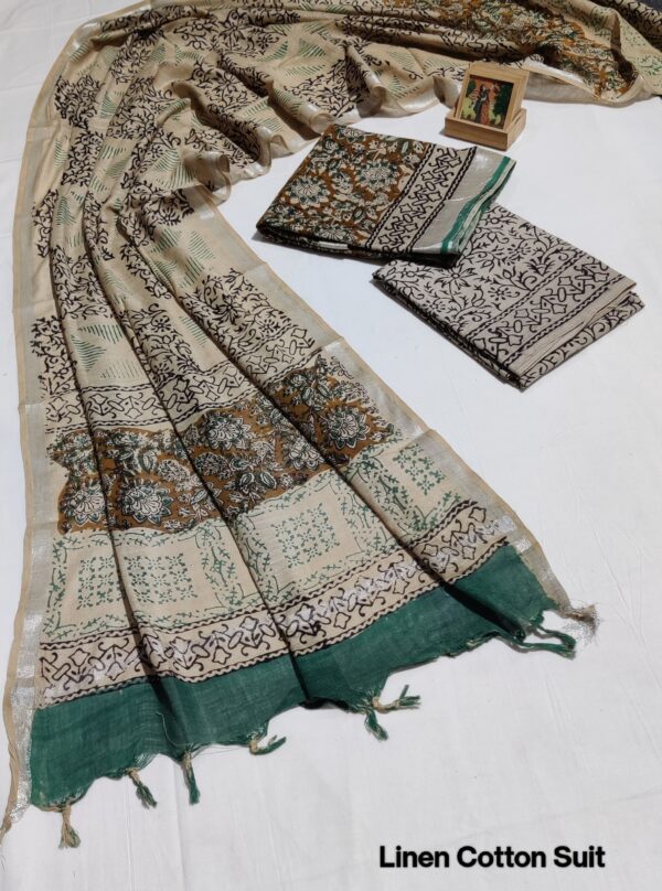 Hand Block Print Linen Cotton Suit