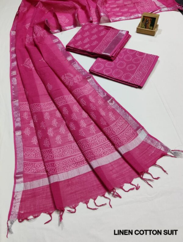 Hand Block Print Linen Cotton Suit