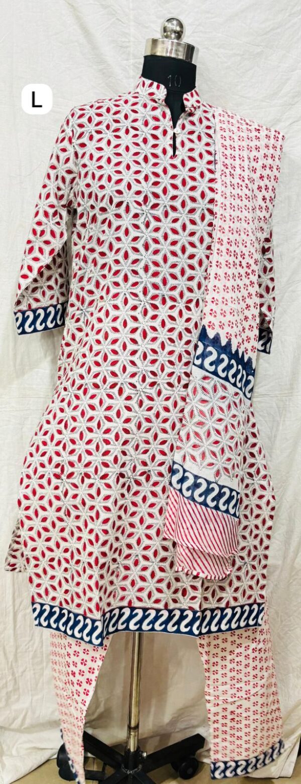 Cotton Stitched Suit With Cotton Dupatta