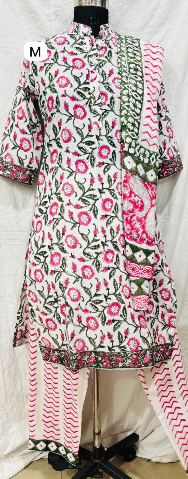 Cotton Stitched Suit With Cotton Dupatta