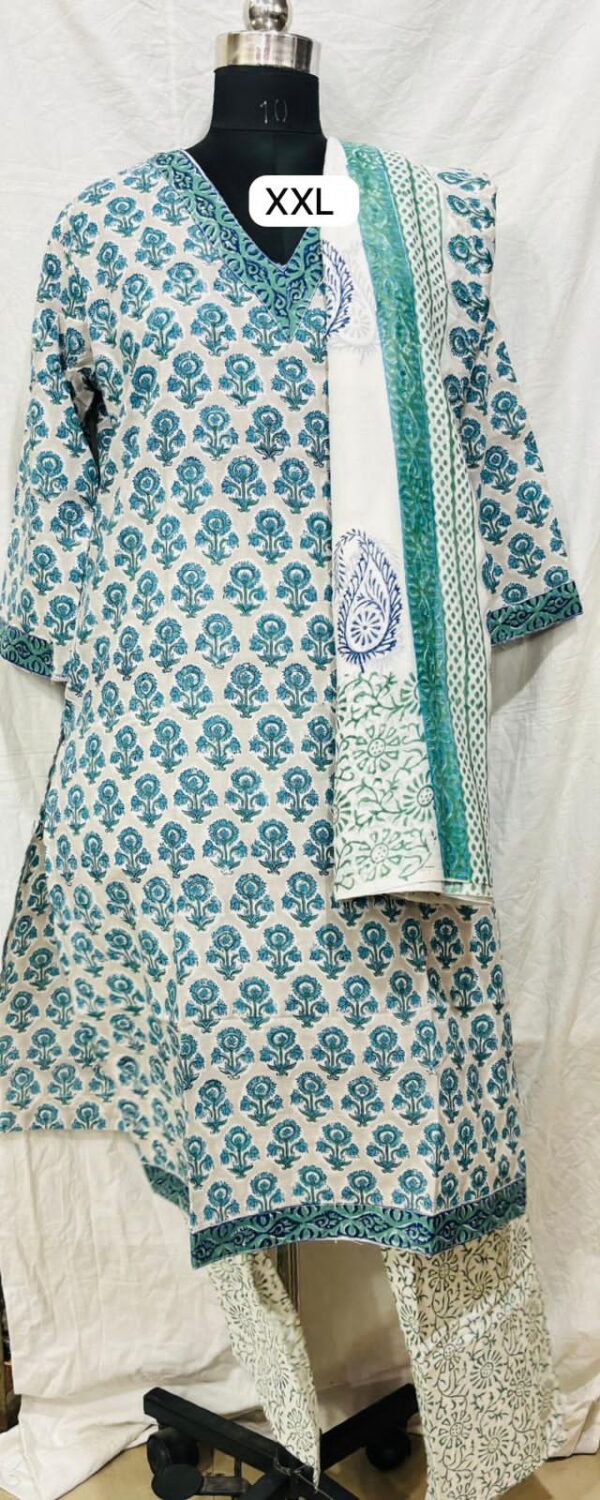 Cotton Stitched Suit With Cotton Dupatta