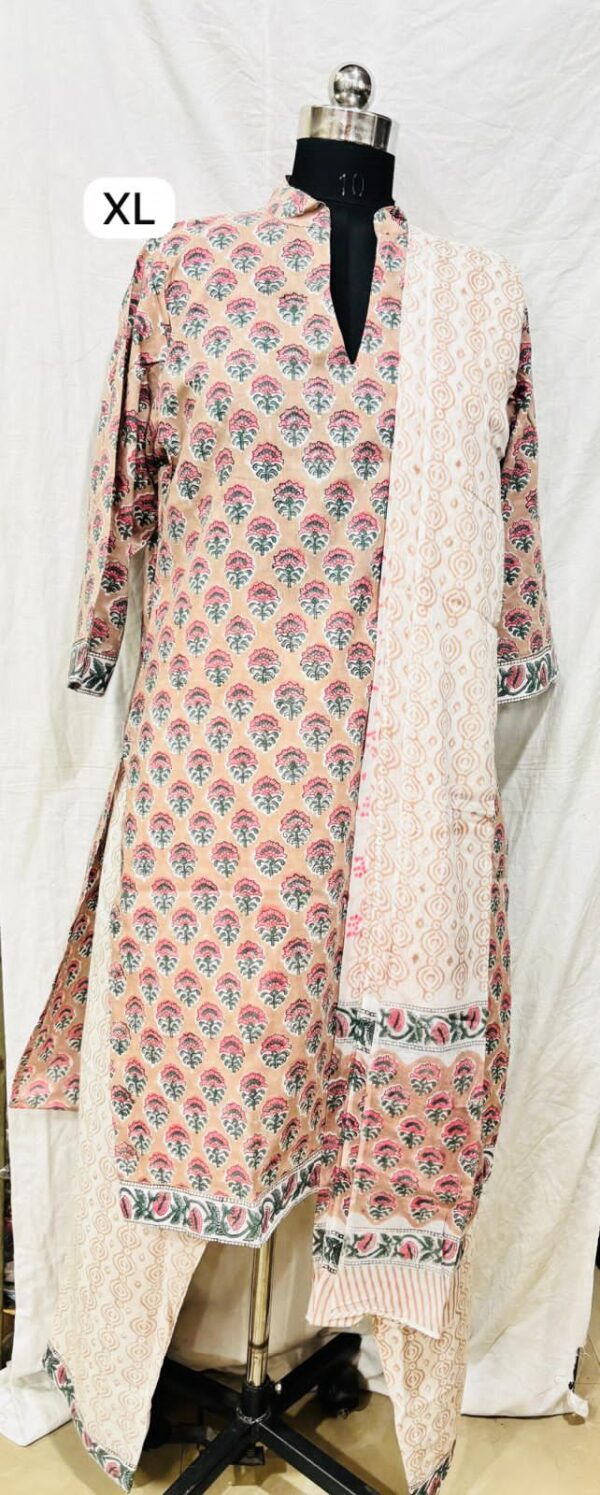 Cotton Stitched Suit With Cotton Dupatta