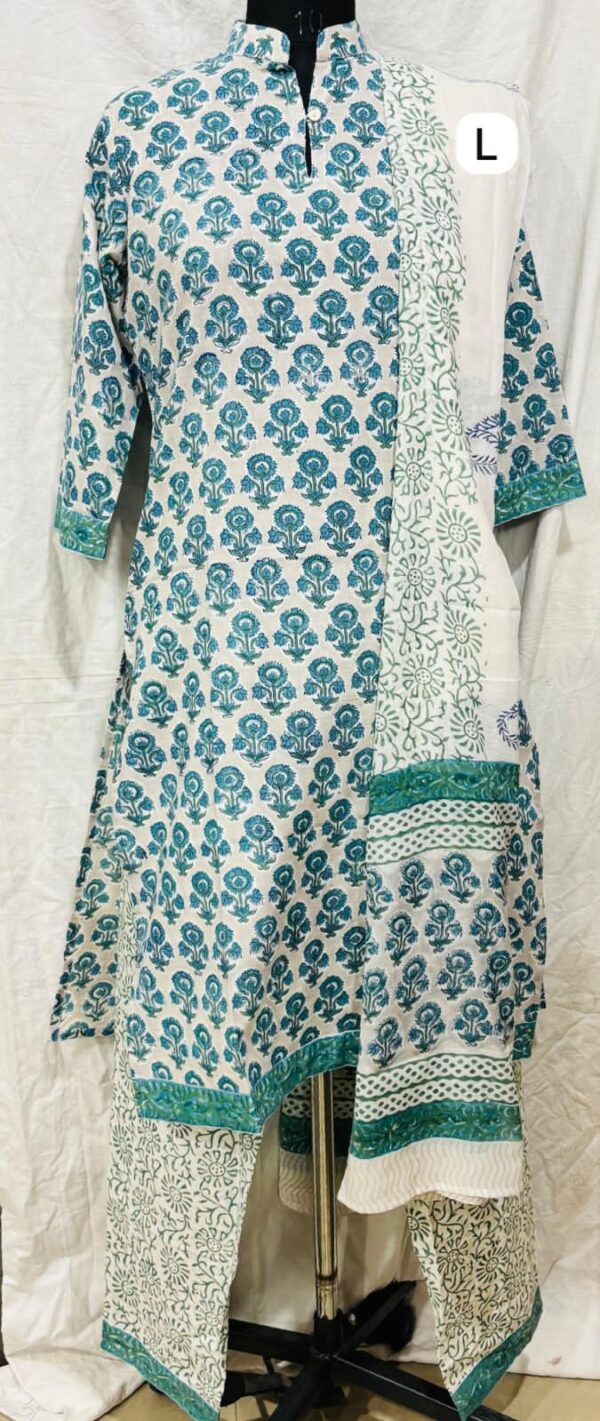 Cotton Stitched Suit With Cotton Dupatta