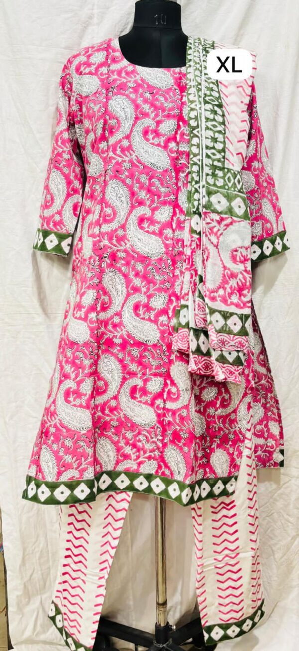 Cotton Stitched Suit With Cotton Dupatta