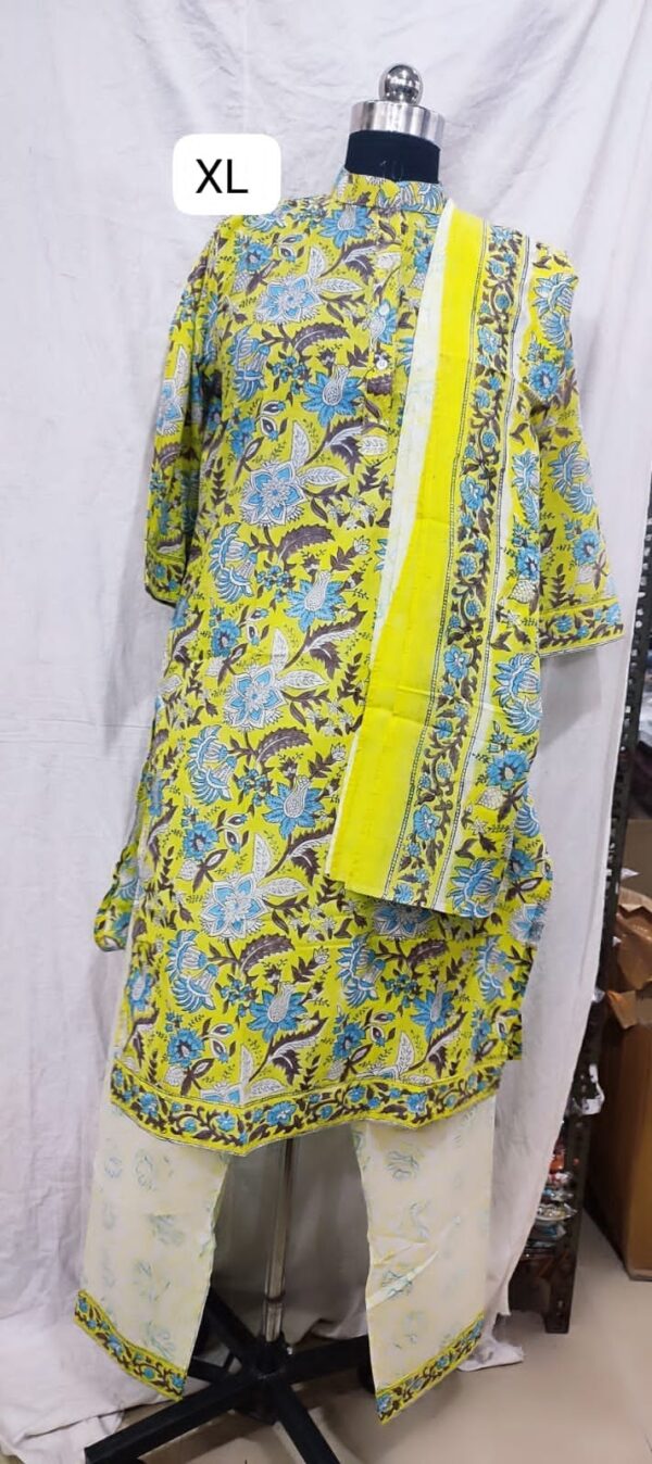 Cotton Stitched Suit With Cotton Dupatta