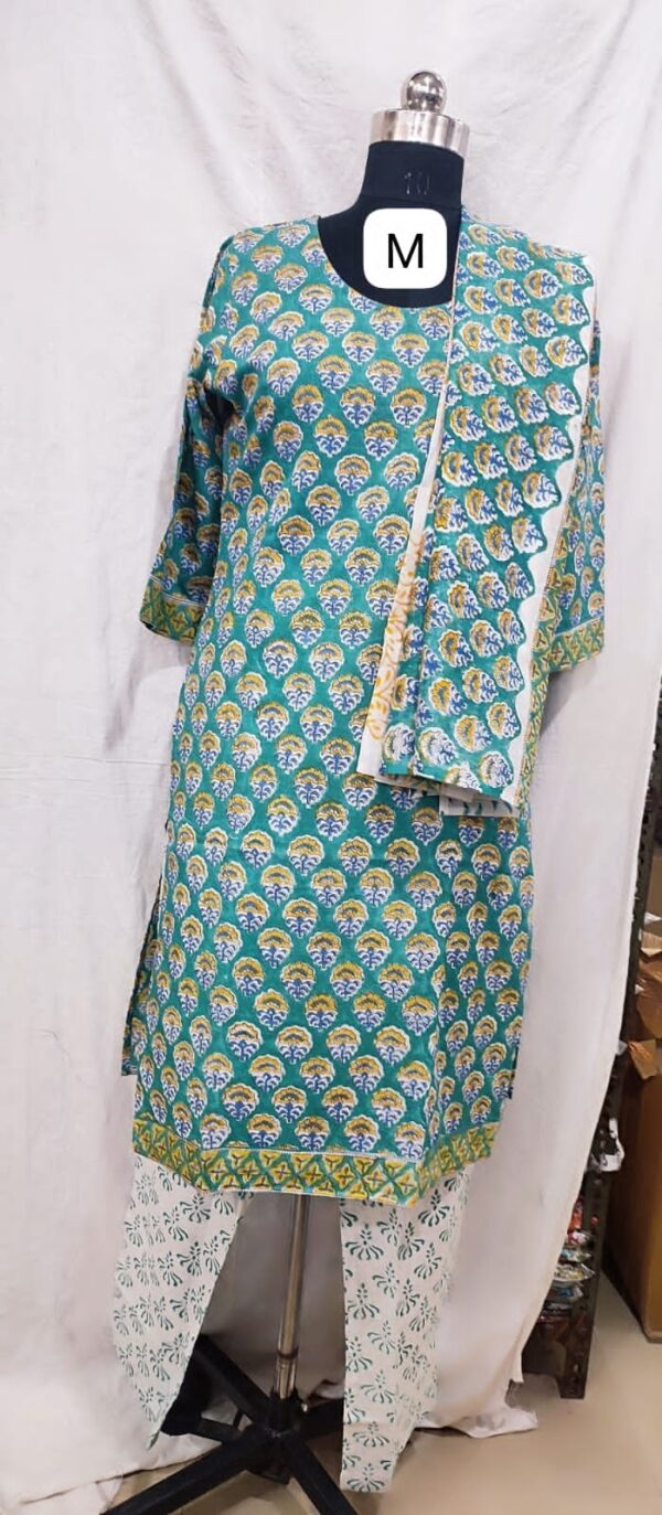 Cotton Stitched Suit With Cotton Dupatta