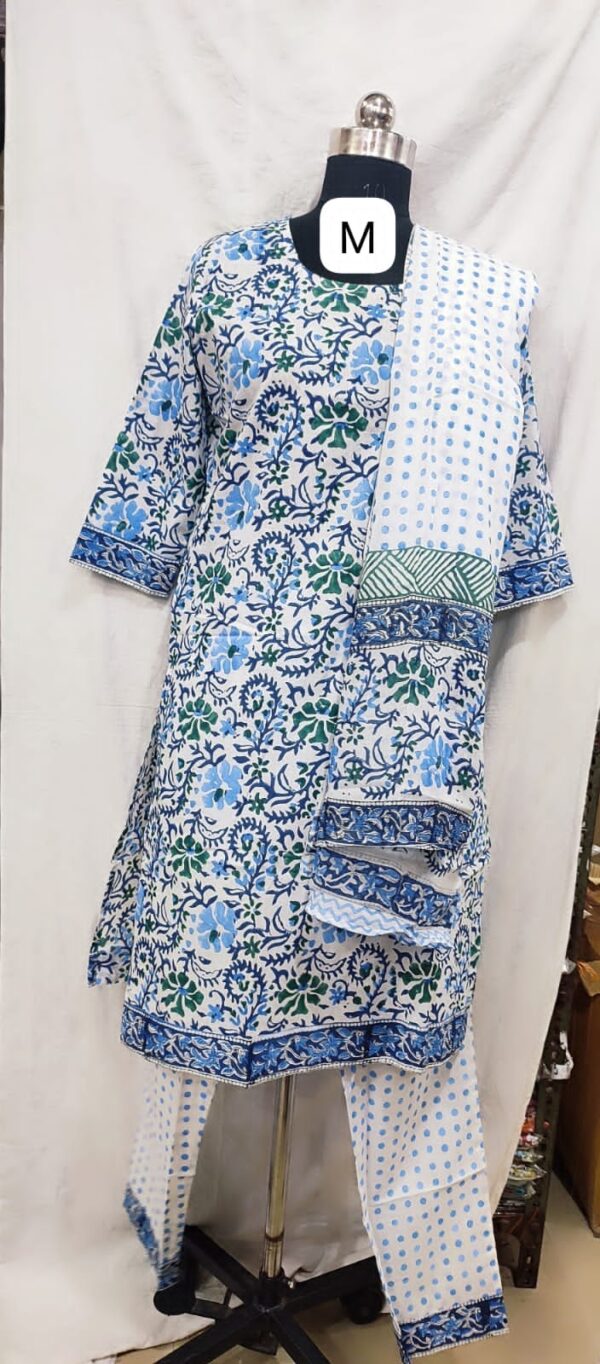 Cotton Stitched Suit With Cotton Dupatta