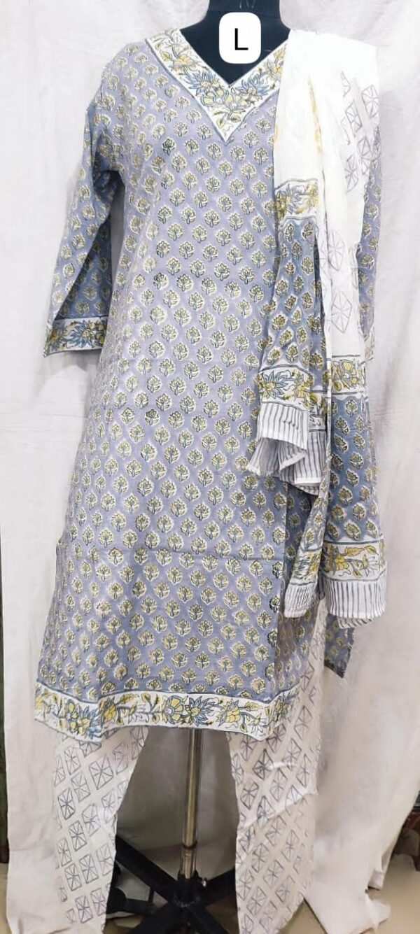 Cotton Stitched Suit With Cotton Dupatta