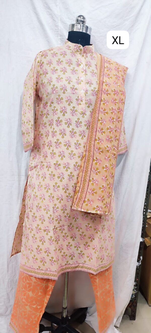 Cotton Stitched Suit With Cotton Dupatta
