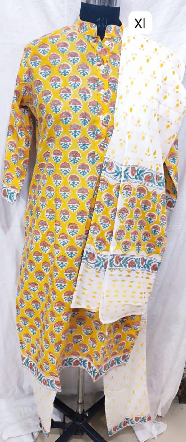 Cotton Stitched Suit With Cotton Dupatta