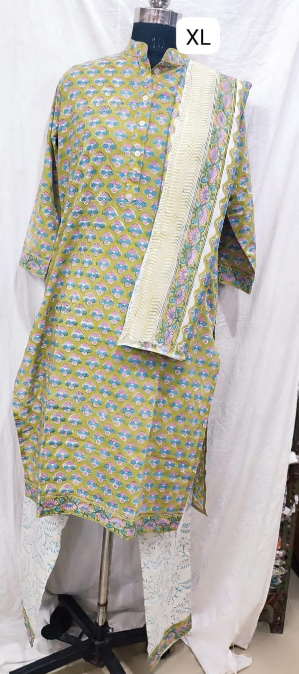 Cotton Stitched Suit With Cotton Dupatta