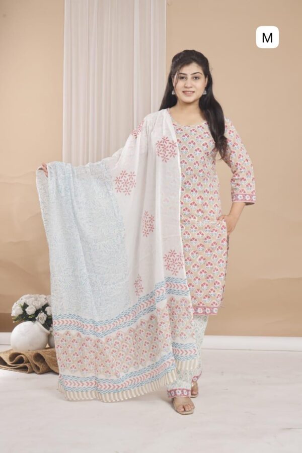 Cotton Stitched Suit With Cotton Dupatta