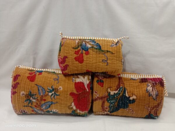 Jaipuri Print Velvet Makeup Bag