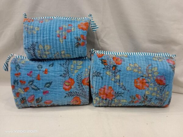 Jaipuri Print Velvet Makeup Bag