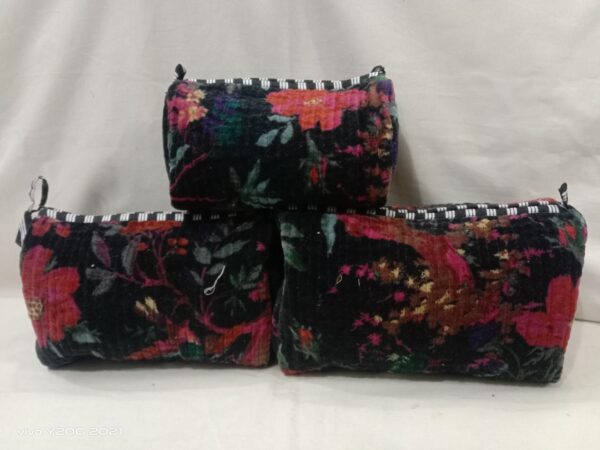 Jaipuri Print Velvet Makeup Bag