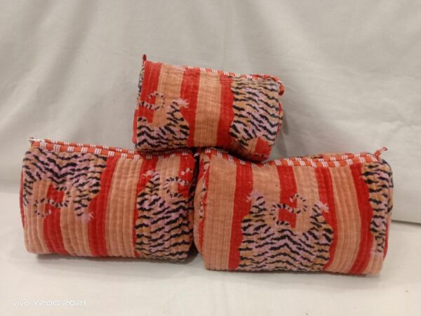 Jaipuri Print Velvet Makeup Bag