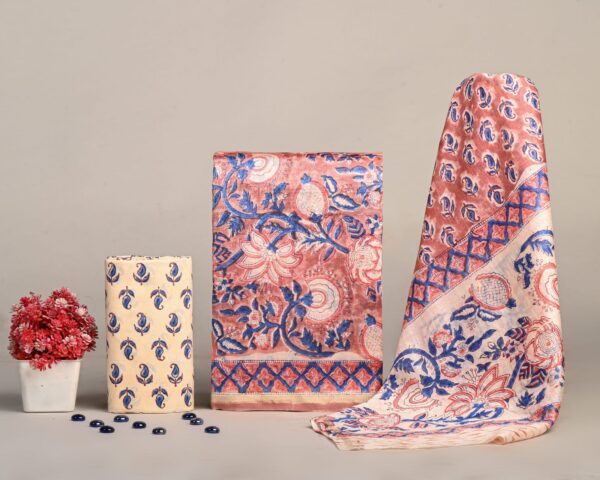Hand Block Print Chanderi Silk Suit