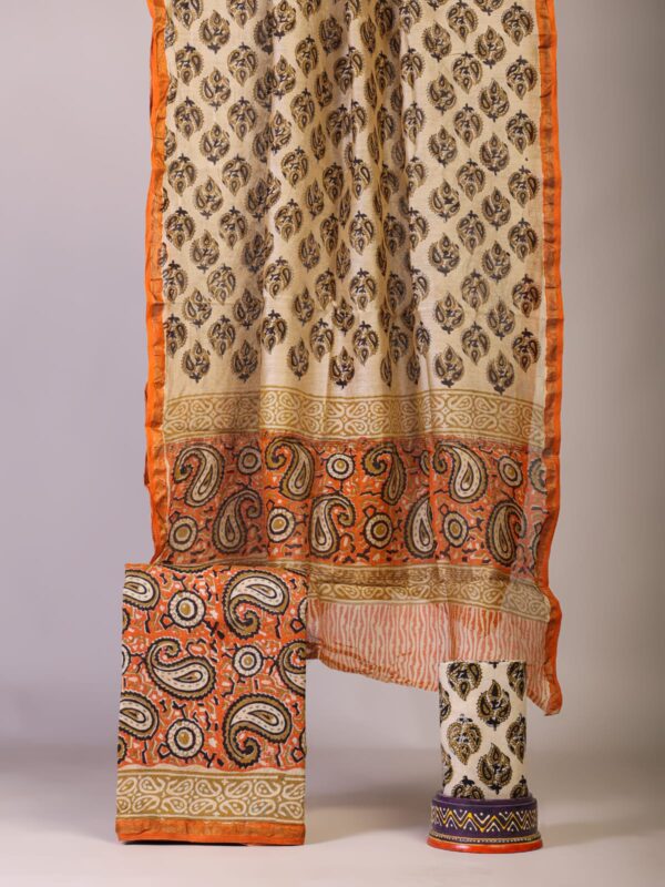 Hand Block Print Chanderi Silk Suit