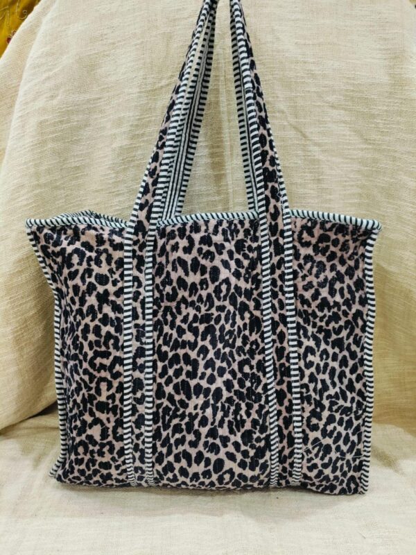 Jaipuri Print Cotton Quilted Velvet Tote Bag