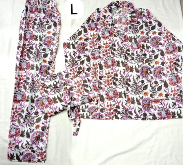 Jaipuri Print Night Suits Long