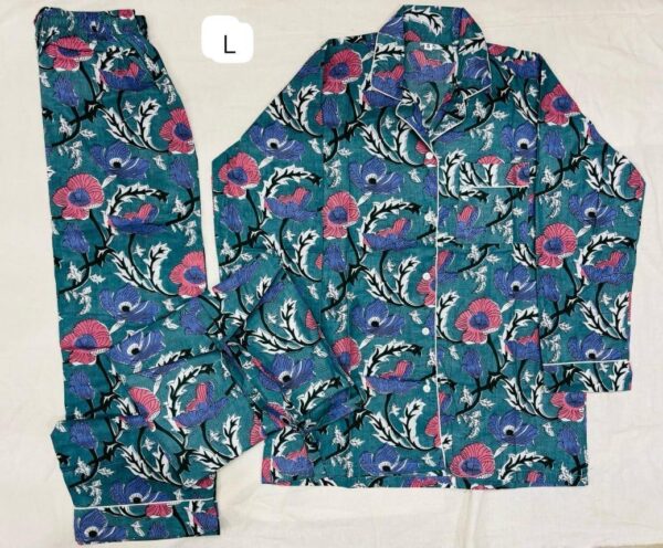 Jaipuri Print Night Suits Long