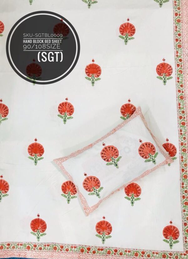 Block Print Bedsheet With 2 Pillow