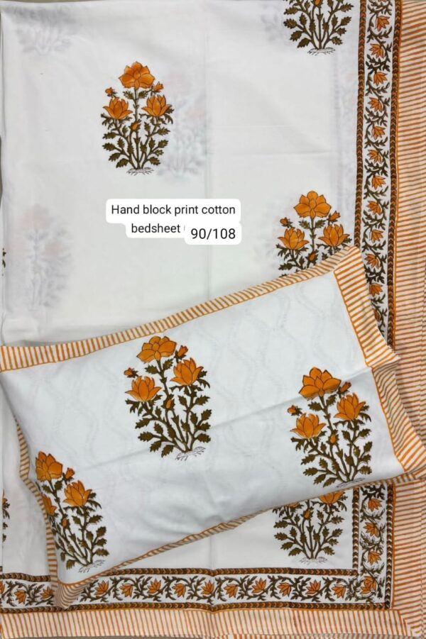 Block Print Bedsheet With 2 Pillow