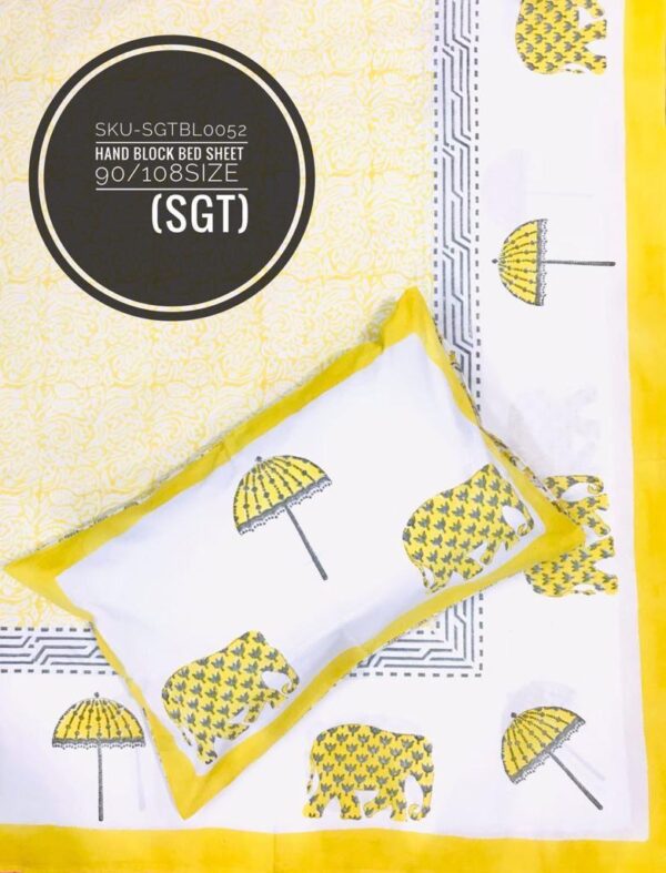 Block Print Bedsheet With 2 Pillow