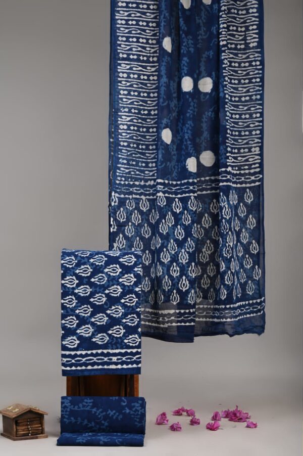 Block Print Cotton Suit With Cotton Dupatta