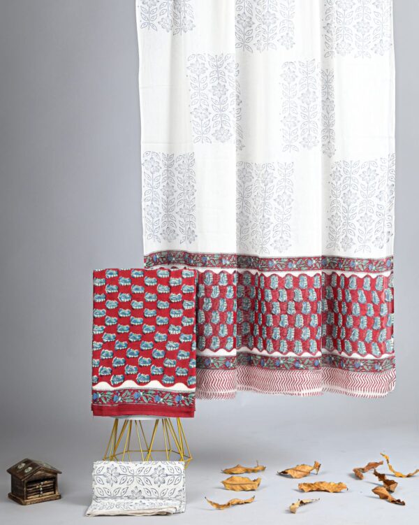 Block Print Cotton Suit With Cotton Dupatta