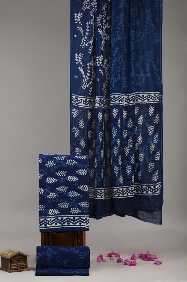 Block Print Cotton Suit With Cotton Dupatta