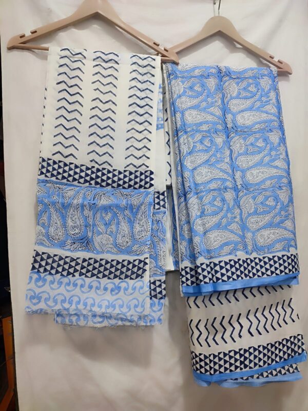Block Print Cotton Suit With Cotton Dupatta
