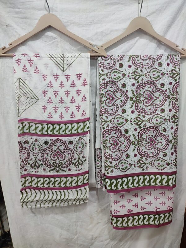 Block Print Cotton Suit With Cotton Dupatta