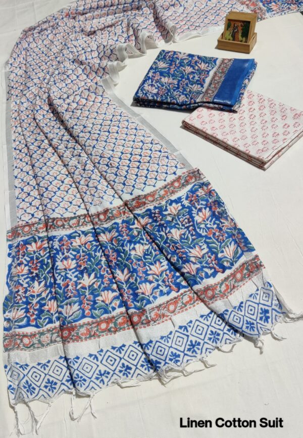 Hand Block Print Linen Cotton Suit