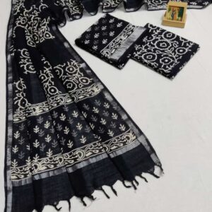 Hand Block Print Linen Cotton Suit