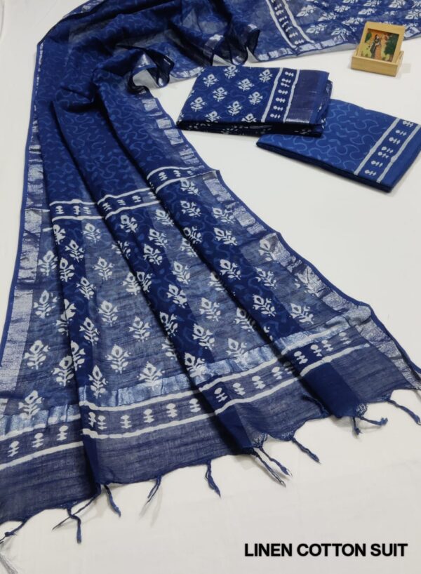 Hand Block Print Linen Cotton Suit