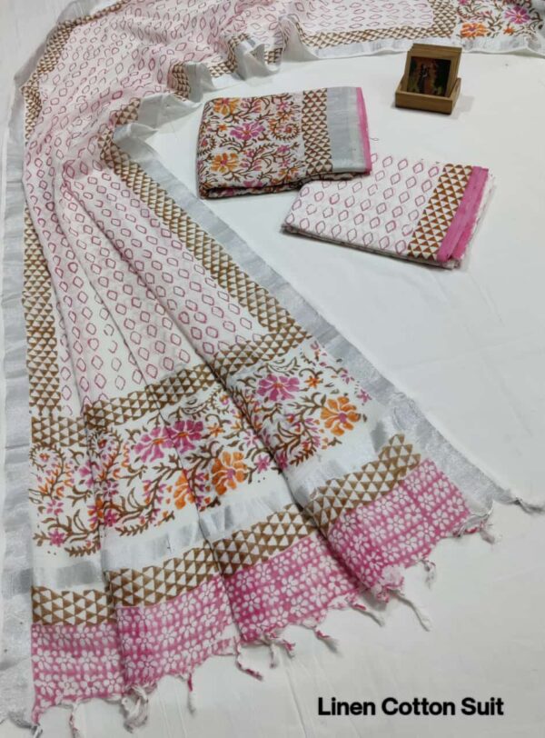 Hand Block Print Linen Cotton Suit