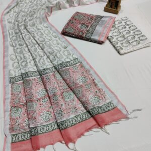 Hand Block Print Linen Cotton Suit