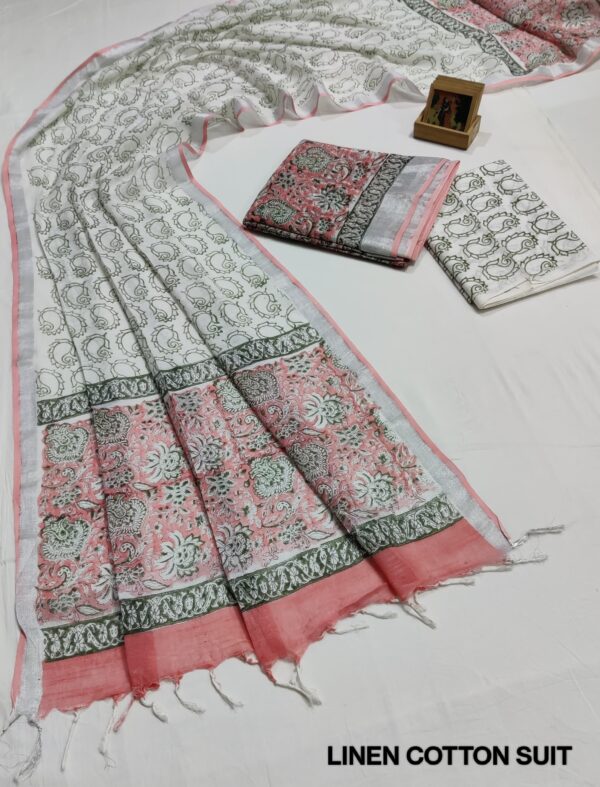 Hand Block Print Linen Cotton Suit