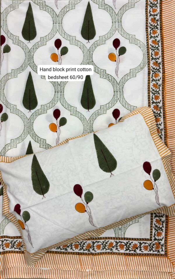 Block Print Bedsheet With 1 Pillow