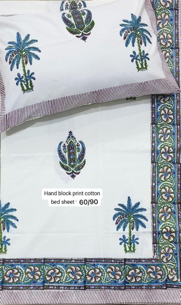Block Print Bedsheet With 1 Pillow