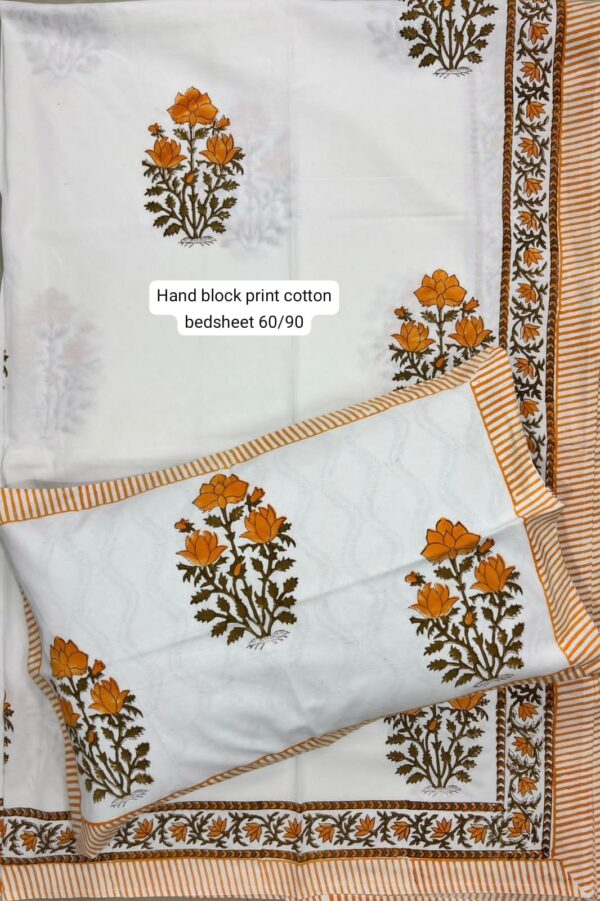 Block Print Bedsheet With 1 Pillow
