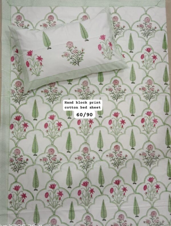 Block Print Bedsheet With 1 Pillow