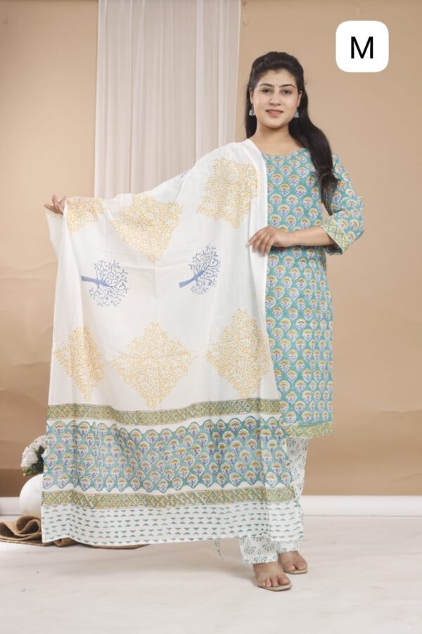 Cotton Stitched Suit With Cotton Dupatta
