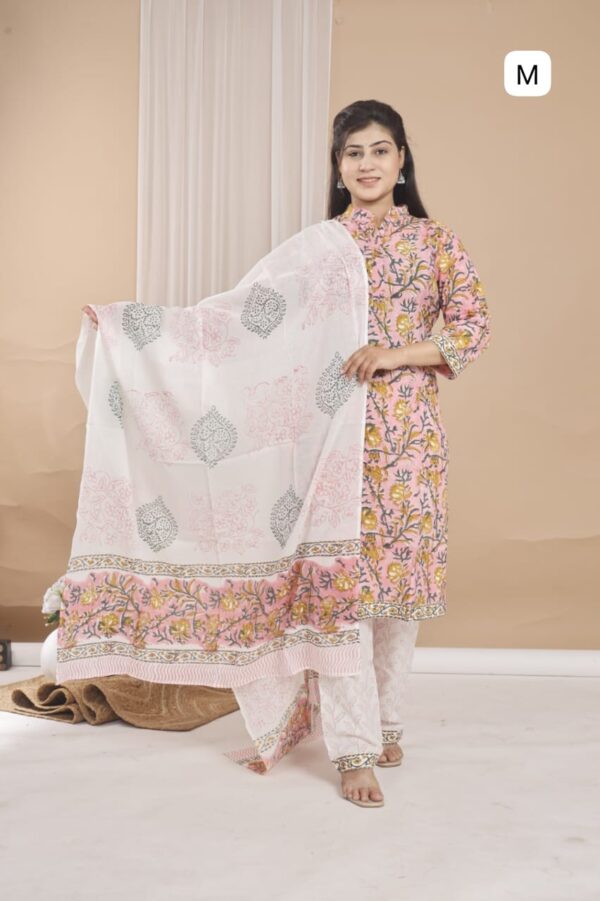 Cotton Stitched Suit With Cotton Dupatta