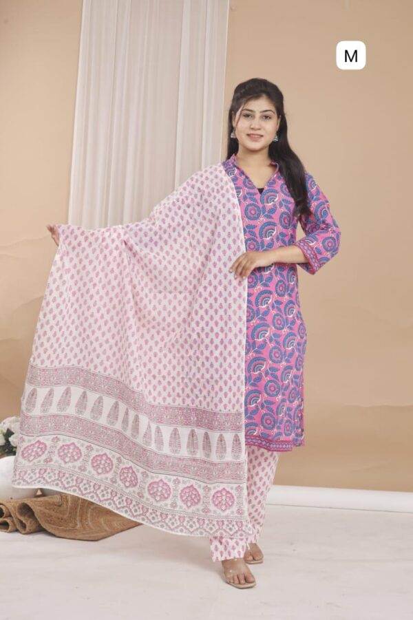 Cotton Stitched Suit With Cotton Dupatta